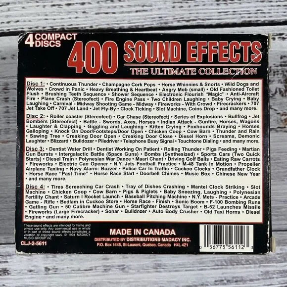 400 SOUND EFFECTS THE ULTIMATE COLLECTION 1994 Halloween 4CD SET - Picture 3 of 4